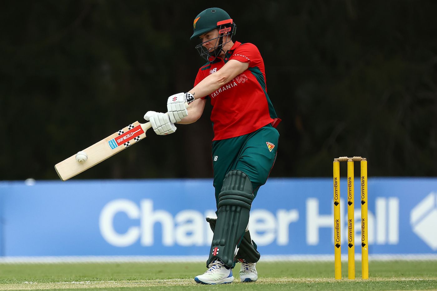 Elyse Villani smashes the ball during her fifty