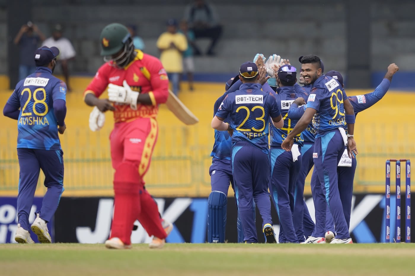 Tinashe Kamunhukamwe was out to Dilshan Madushanka for a duck for the second game in a row