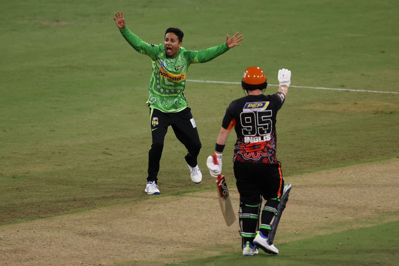 Tanveer Sangha conceded just 14 runs in his four overs