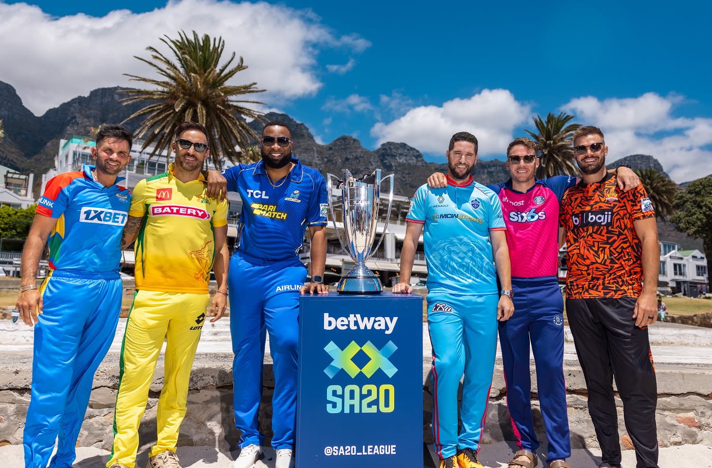 The six franchise captains were in good spirits ahead of the SA20 captains photoshoot