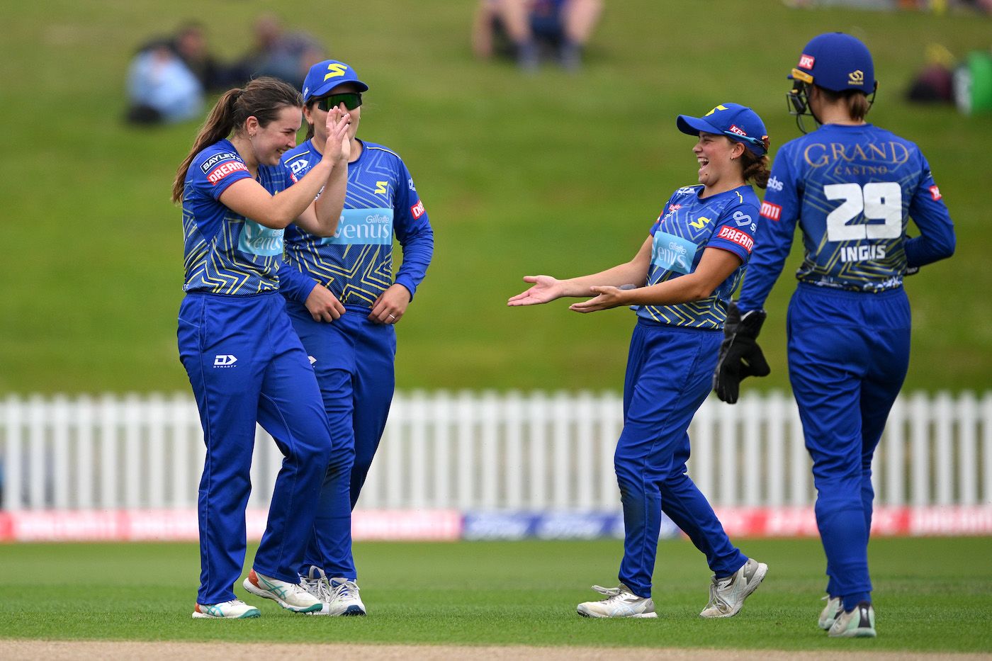 Emma Black (extreme left) bagged four wickets to dent Central Districts