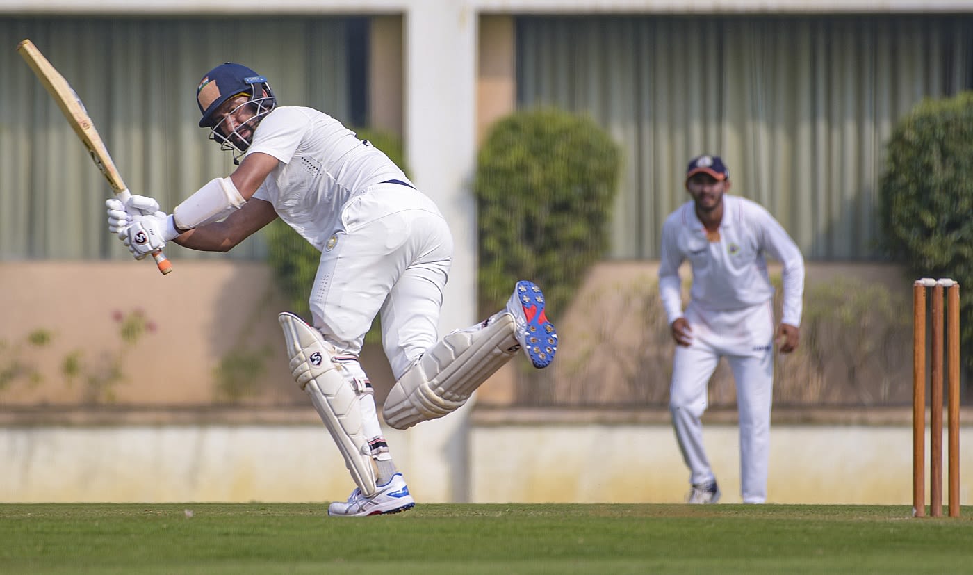 Cheteshwar Pujara made 43 against Vidarbha
