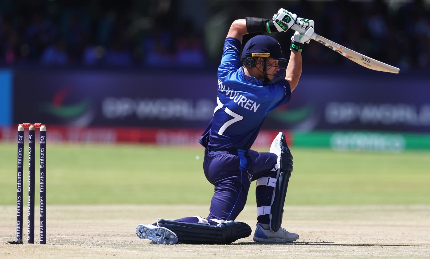 Zacheo van Vuuren hits a picture-perfect cover drive
