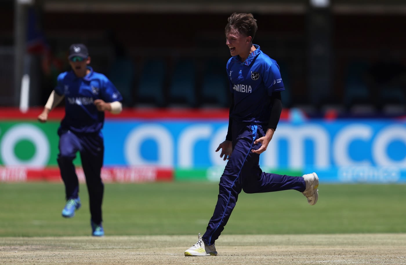 Jack Brassell celebrates a wicket