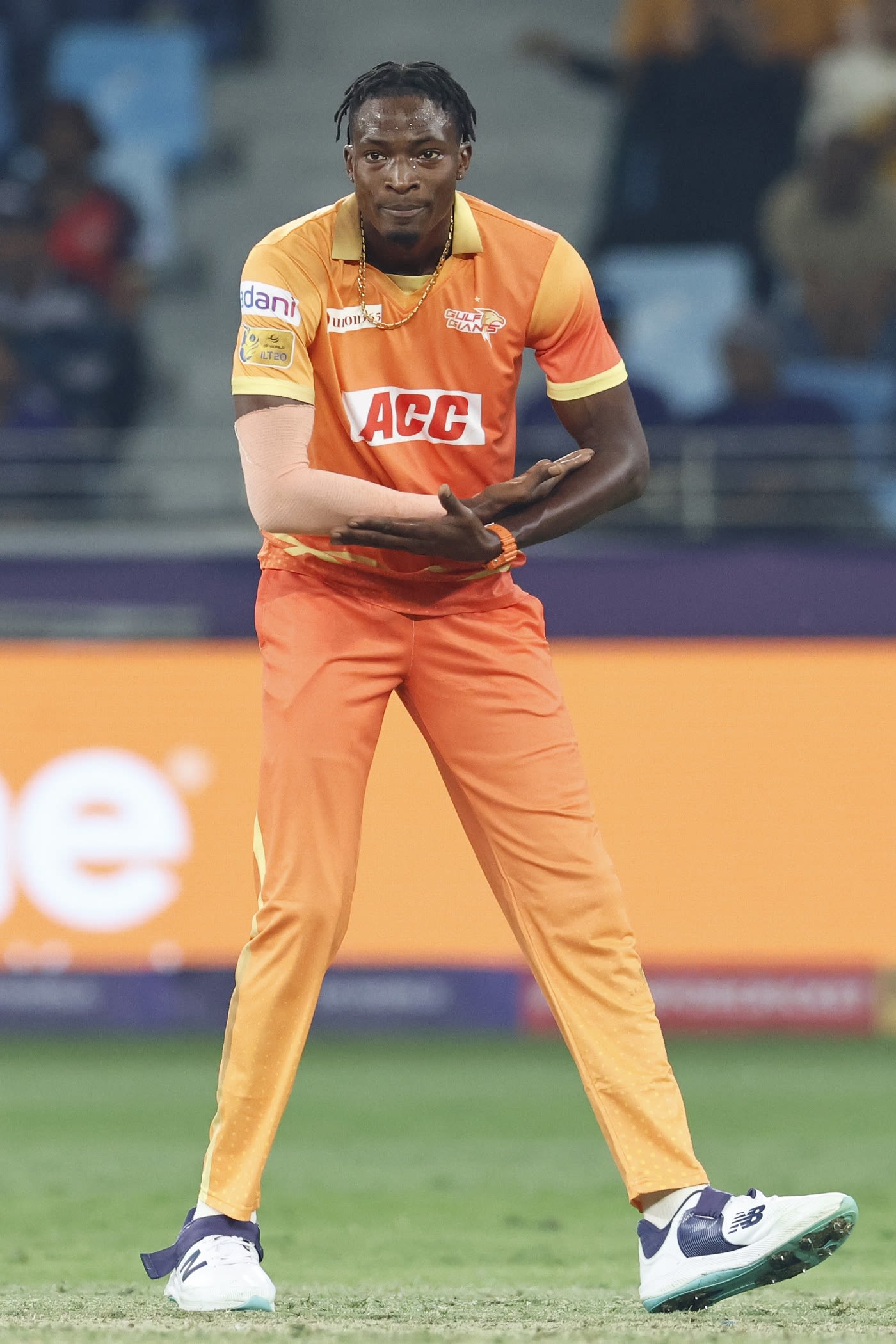 Dominic Drakes celebrates the wicket of Alex Hales
