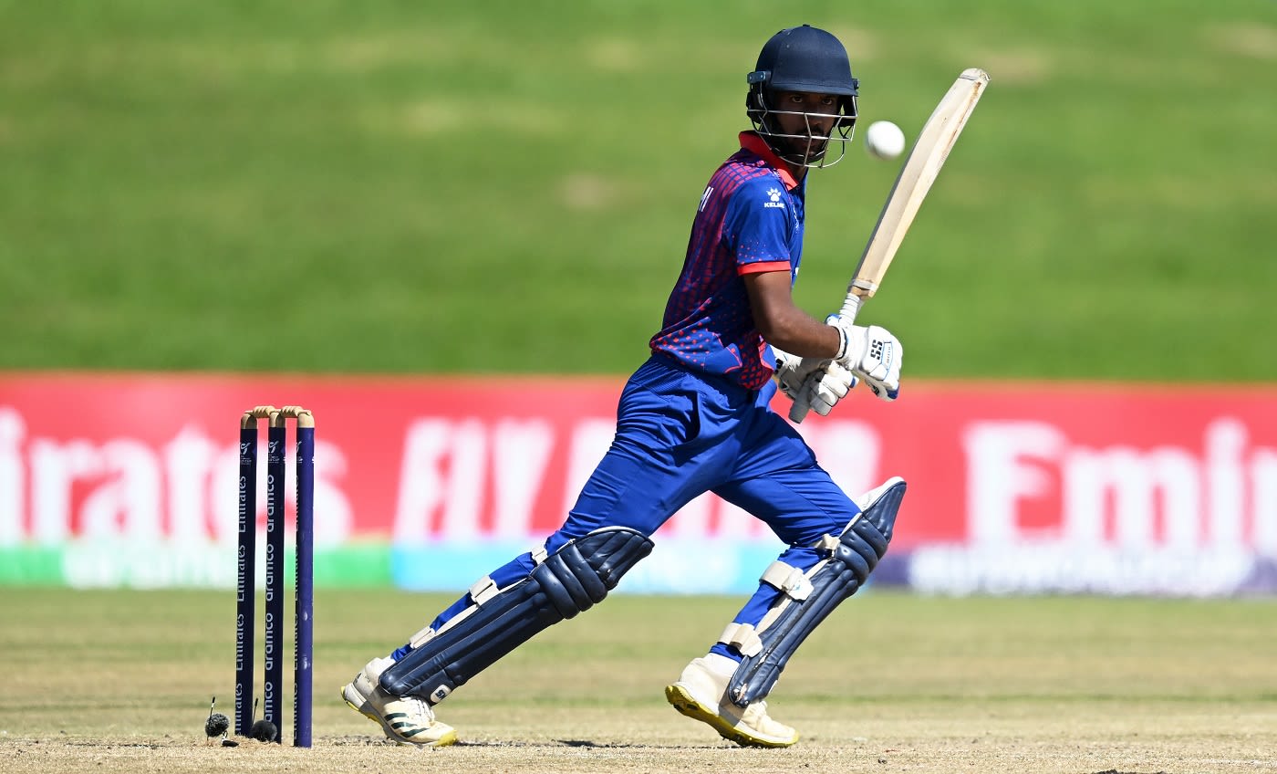 Dev Khanal knocks one to the off side
