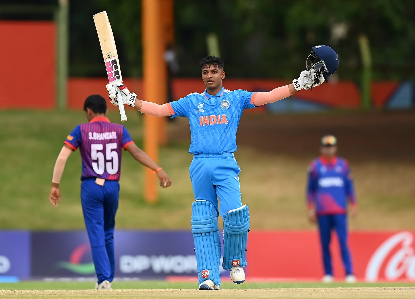 Sachin Dhas celebrates his century