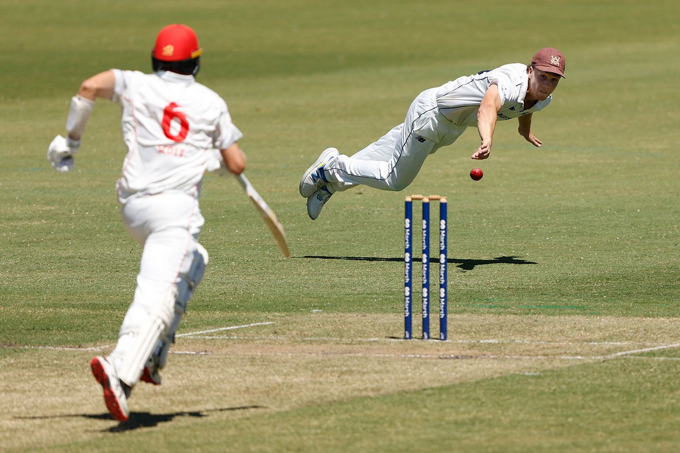 Mitch Perry produced a brilliant piece of fielding run out Liam Scott
