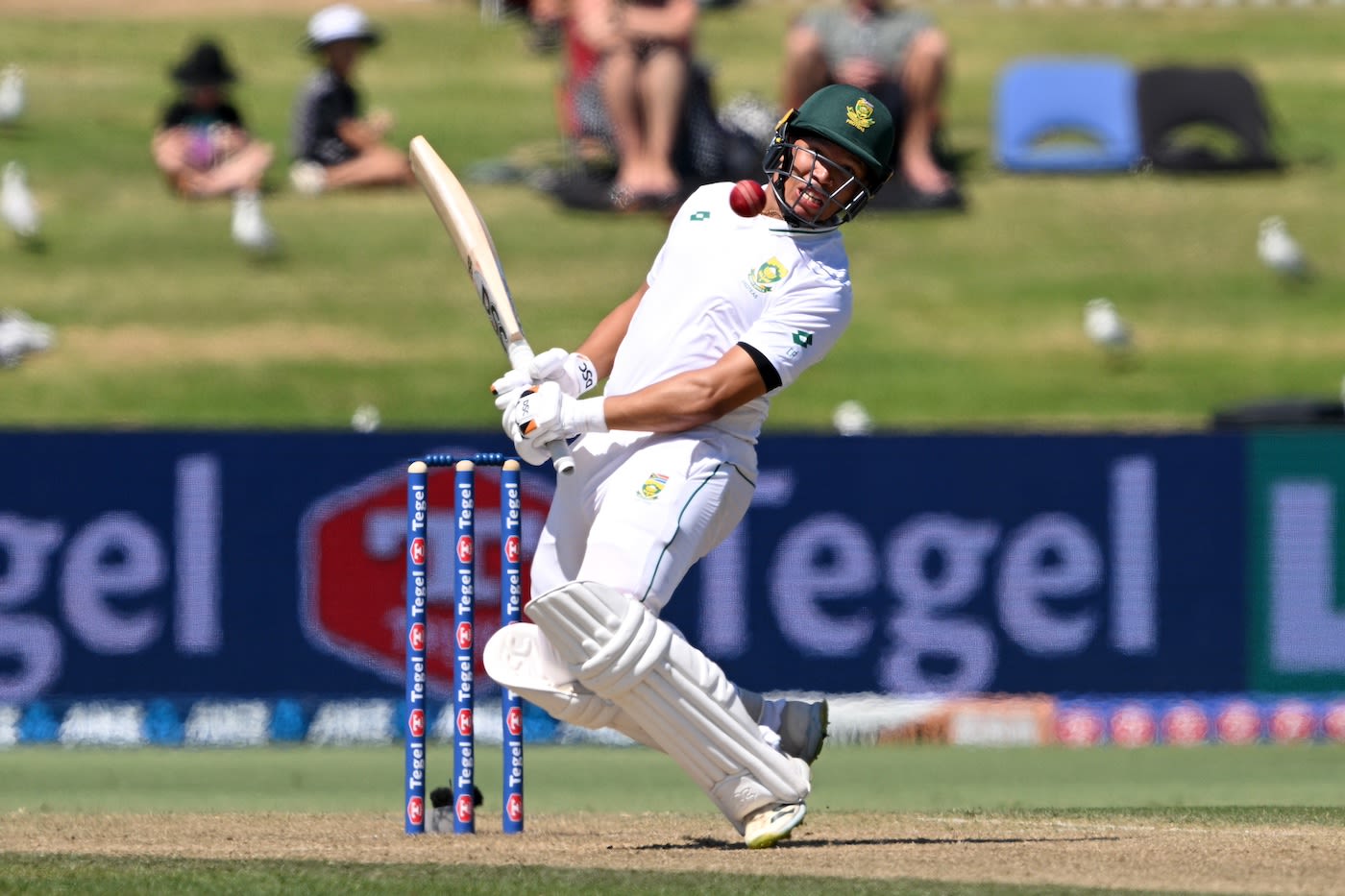 Clyde Fortuin showed good technique to leave the short balls