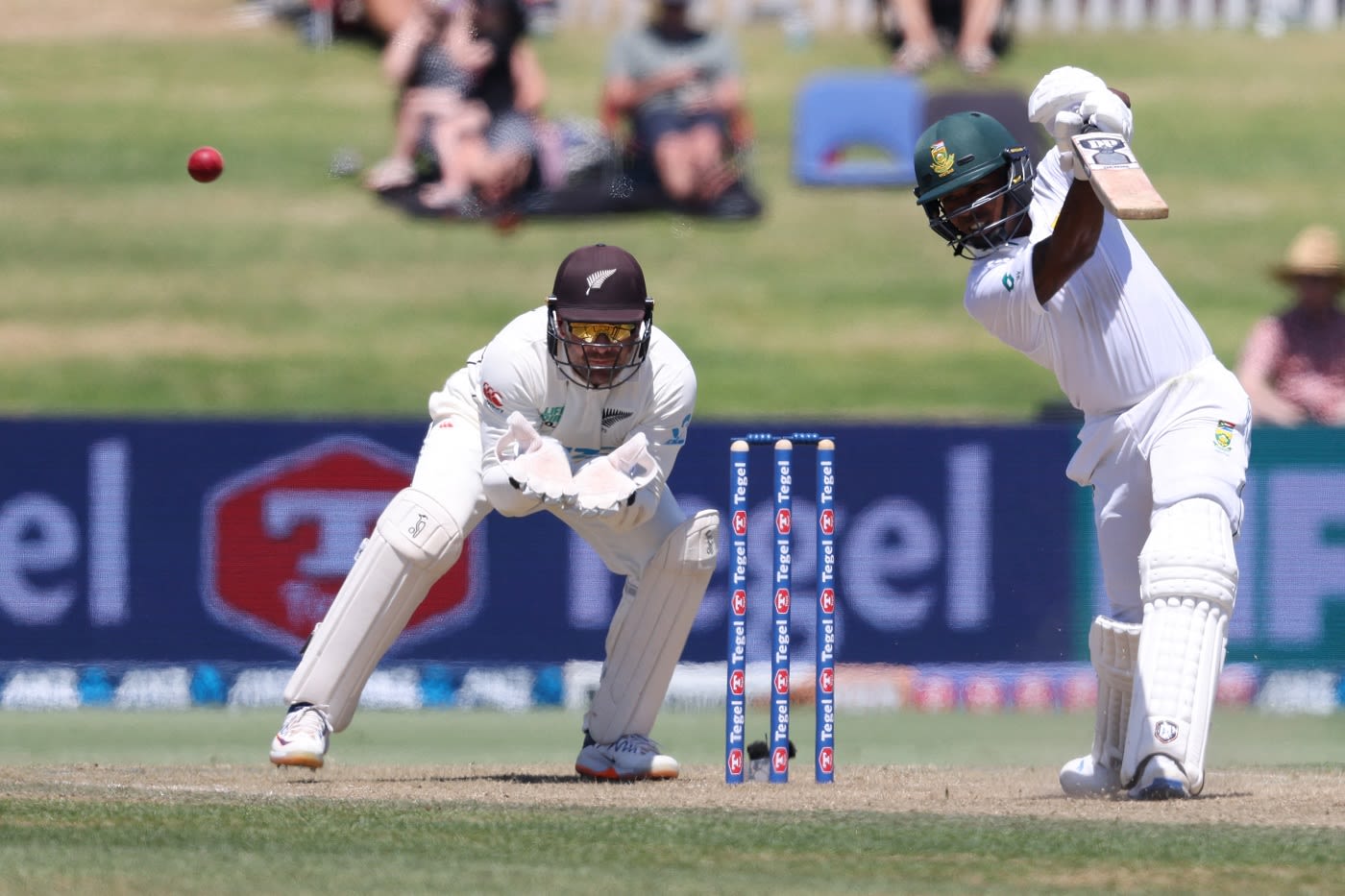 Keegan Petersen was the lone bright spark for South Africa as he moved to lunch 33*