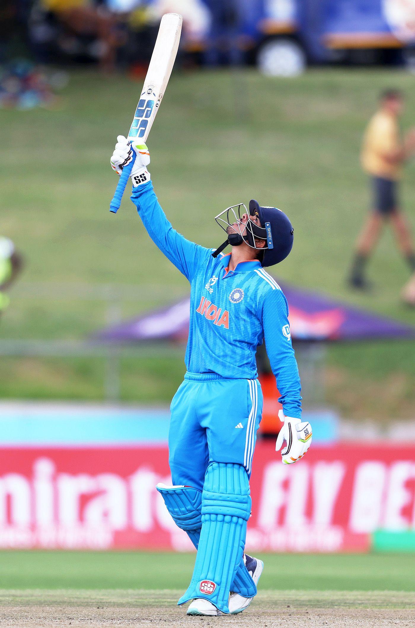 Uday Saharan reached fifty in the 36th over