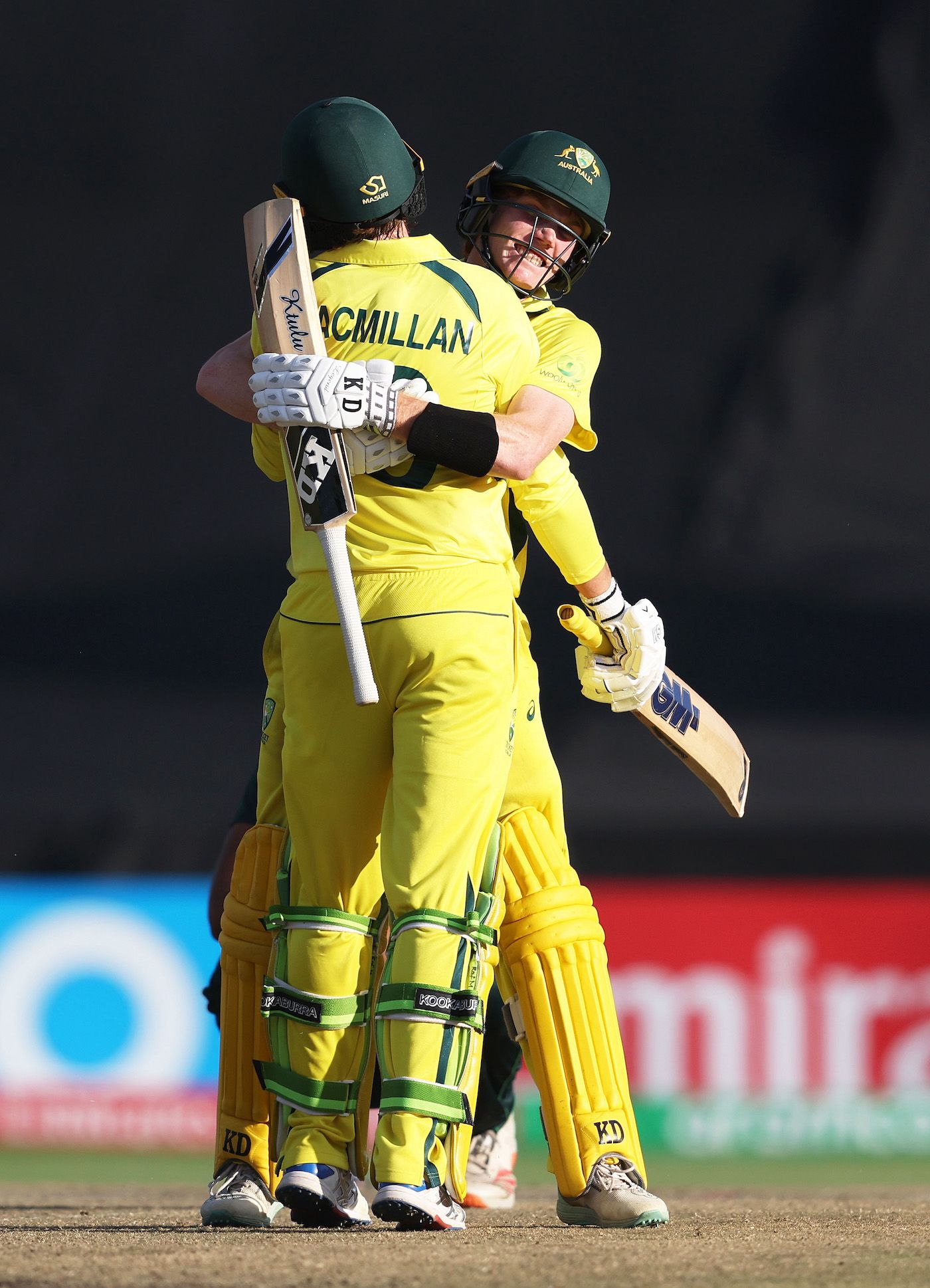 Raf McMillan and Callum Vidler celebrate after the win