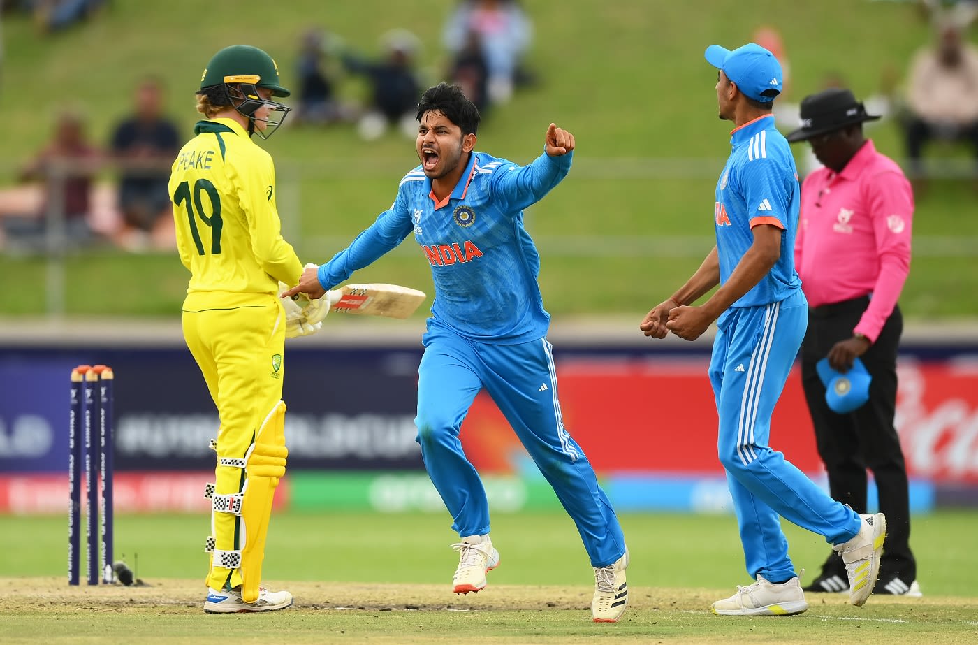 Saumy Pandey exults after taking out Harjas Singh for 55