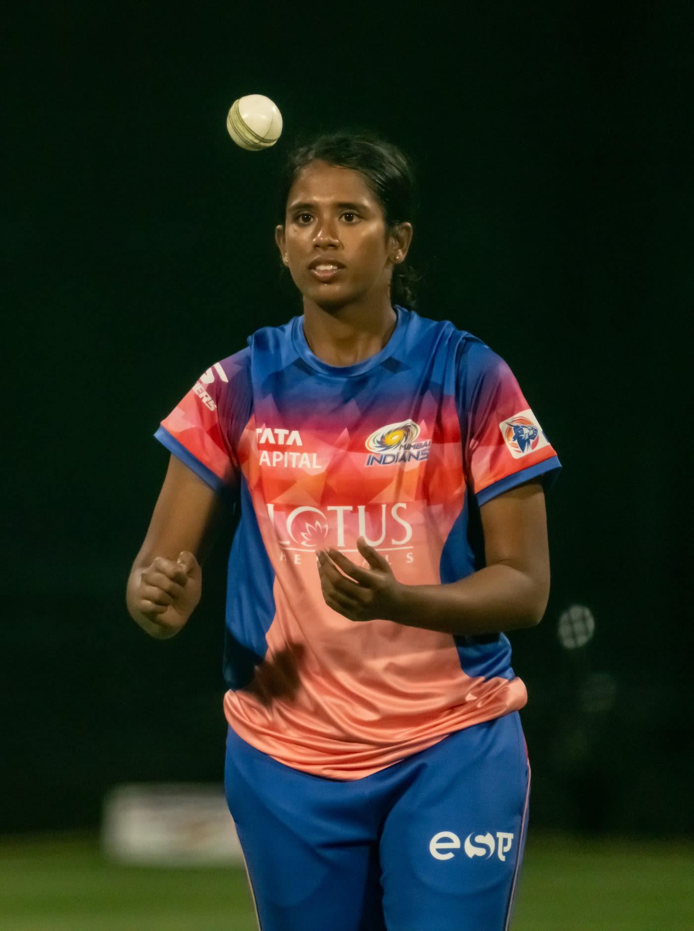 Keerthana Balakrishnan trains in the nets