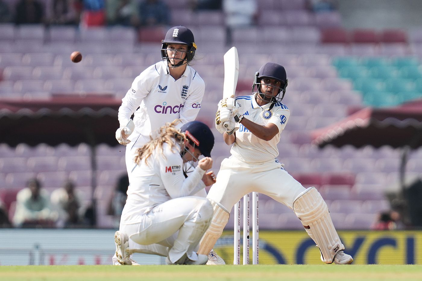 Satheesh Shubha hits past the close-in fielder