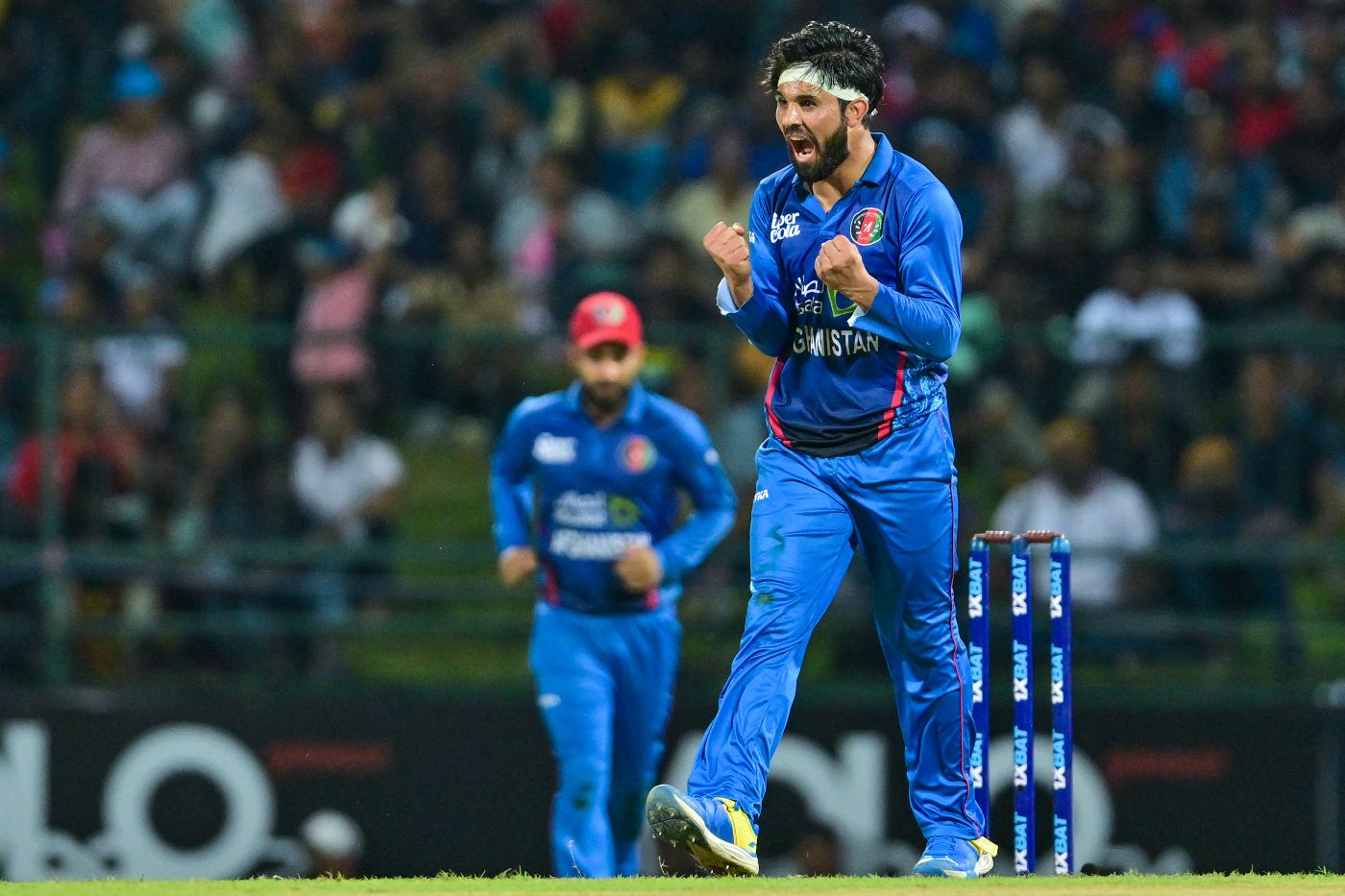 Qais Ahmad is pumped up after nabbing centurion Pathum Nissanka