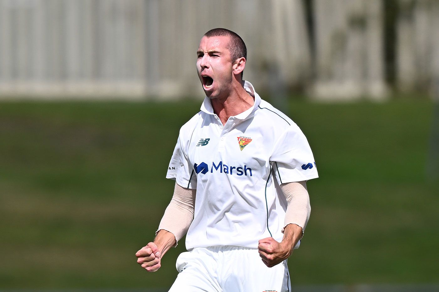 Kieran Elliott picked up Cameron Green as his first first-class wicket