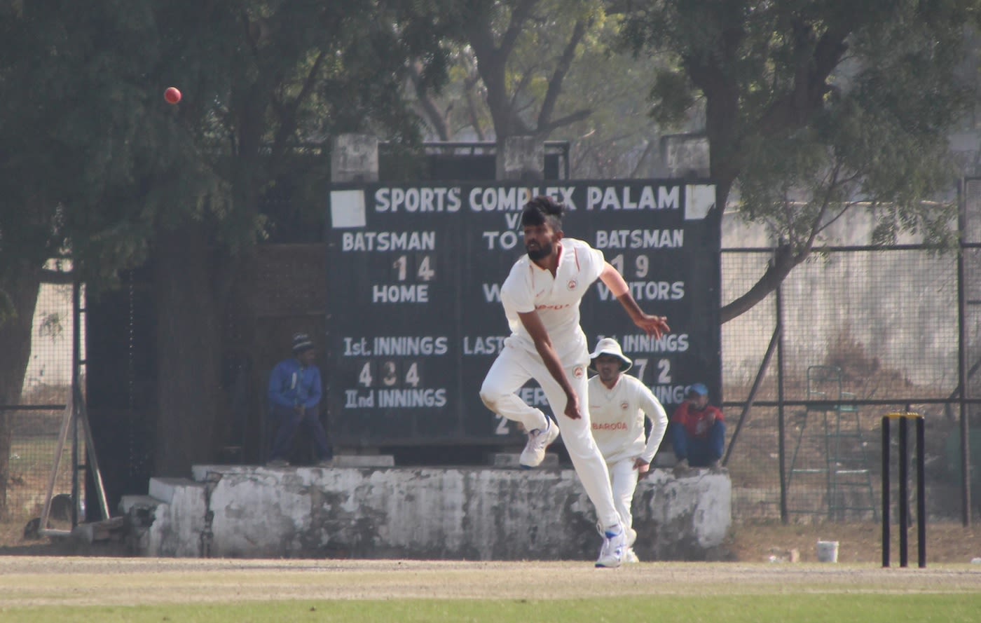 Mahesh Pithiya sends down a delivery