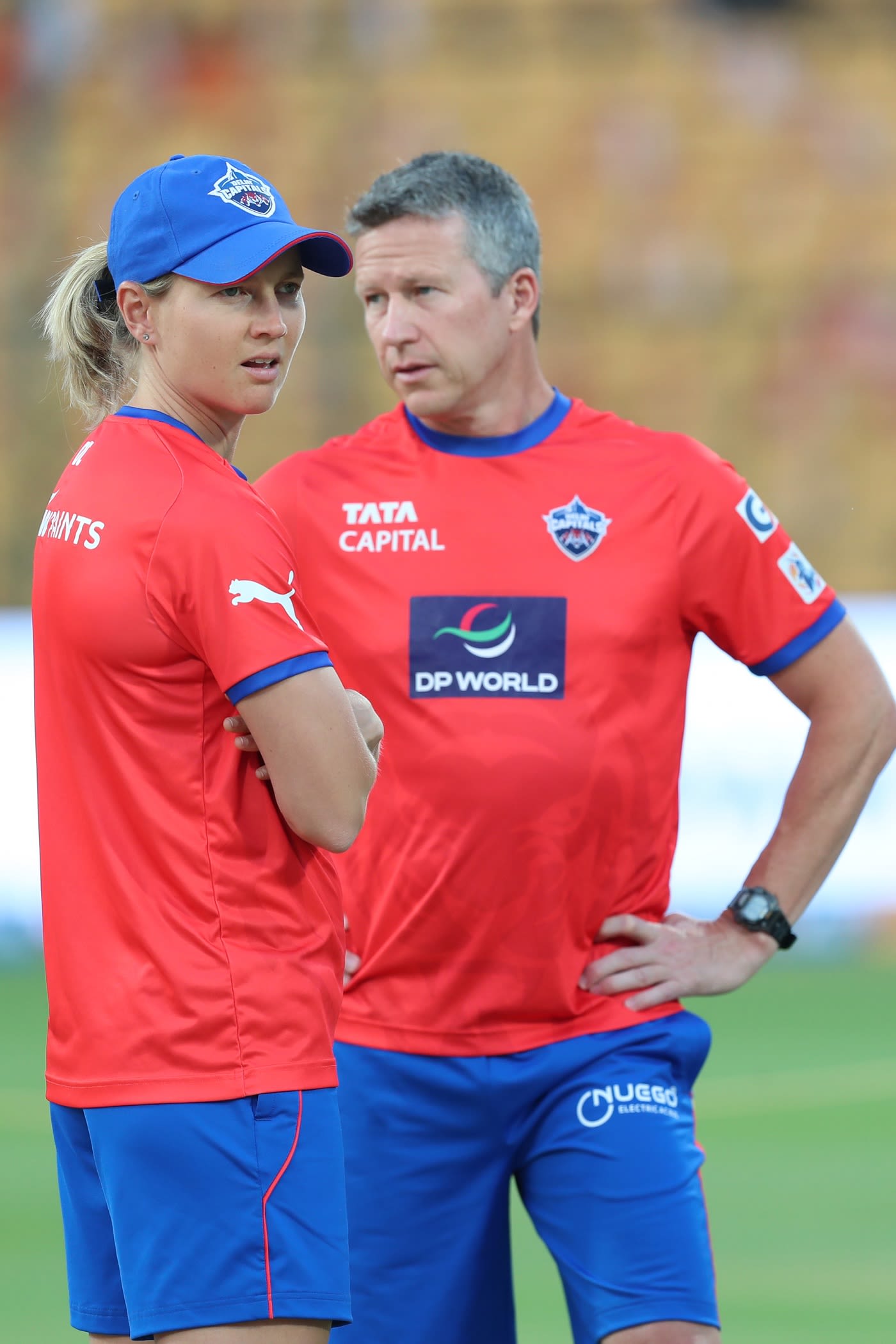 Meg Lanning and Jonathan Batty in a pensive mood