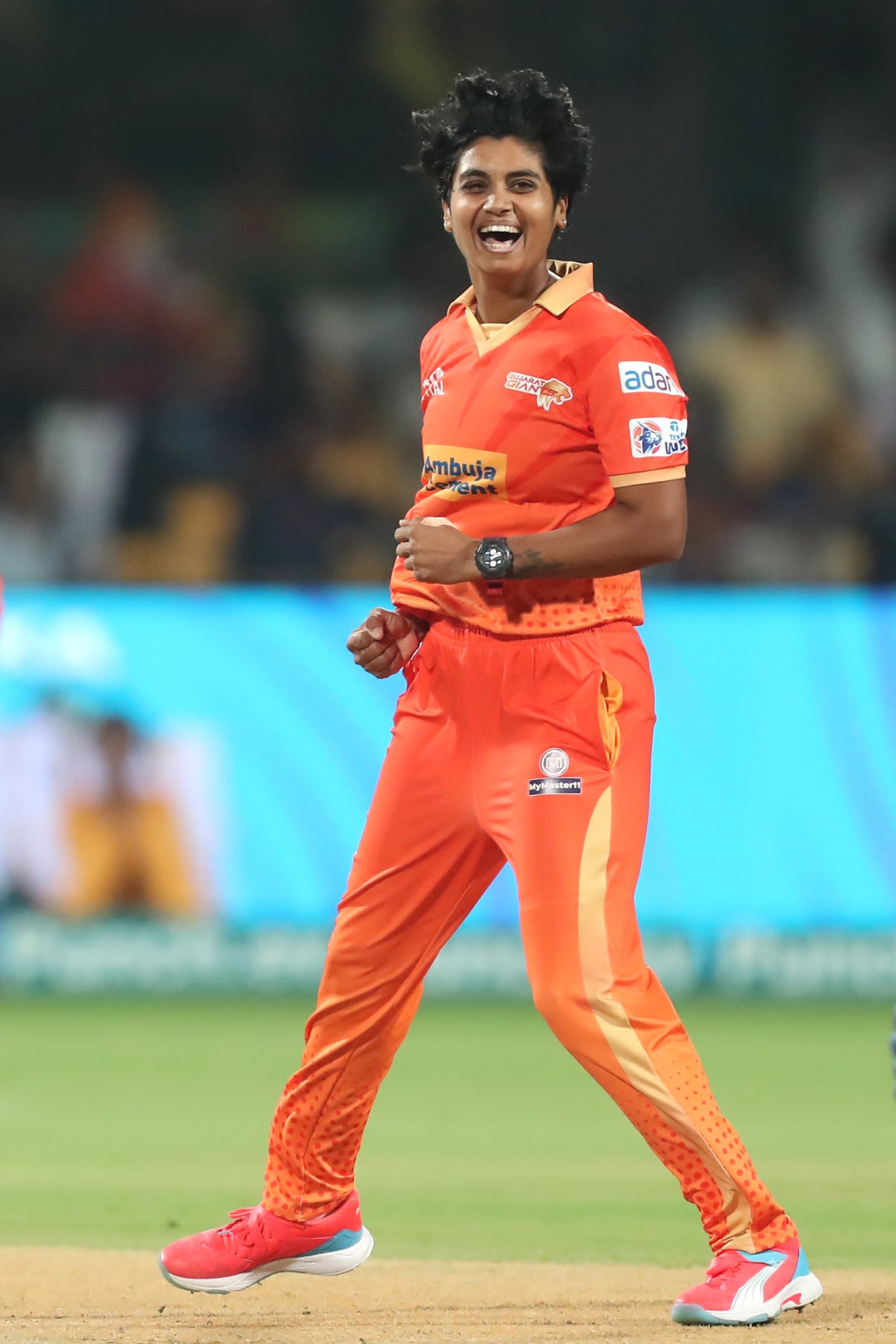 Meghna Singh is elated after dismissing Shafali Verma