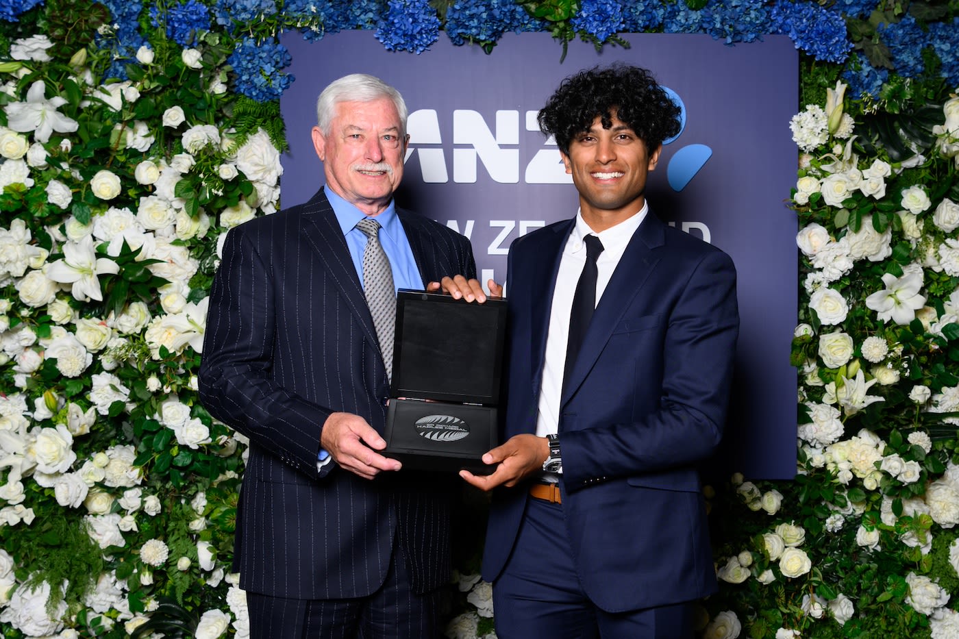 Richard Hadlee and Rachin Ravindra at the New Zealand Cricket awards