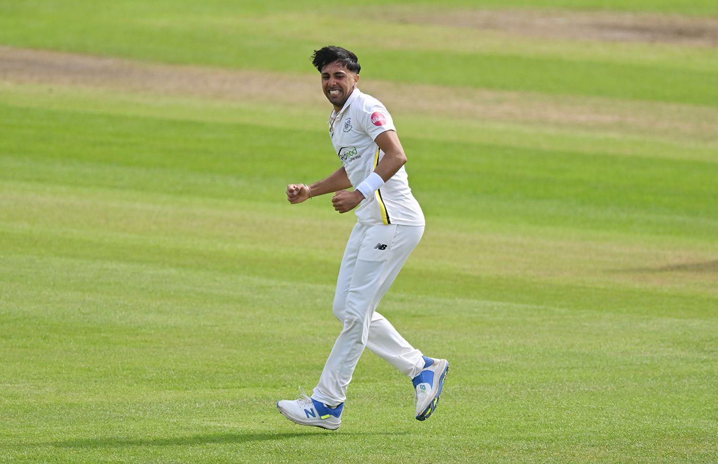 Ajeet Singh Dale celebrates an early wicket