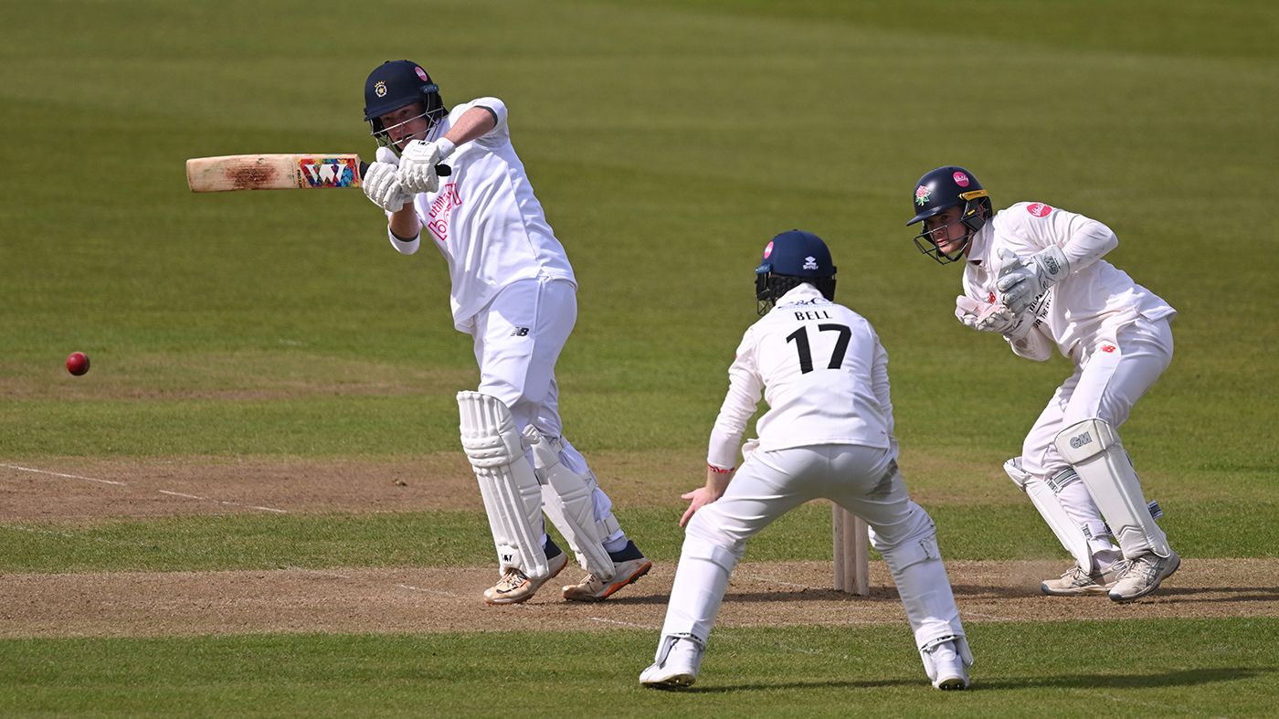 Tom Prest whips the ball leg side