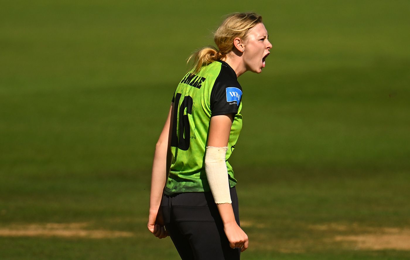 Sophia Smale celebrates a wicket
