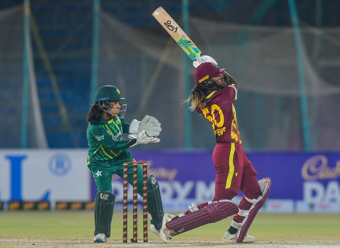 Hayley Matthews began with a flurry of boundaries