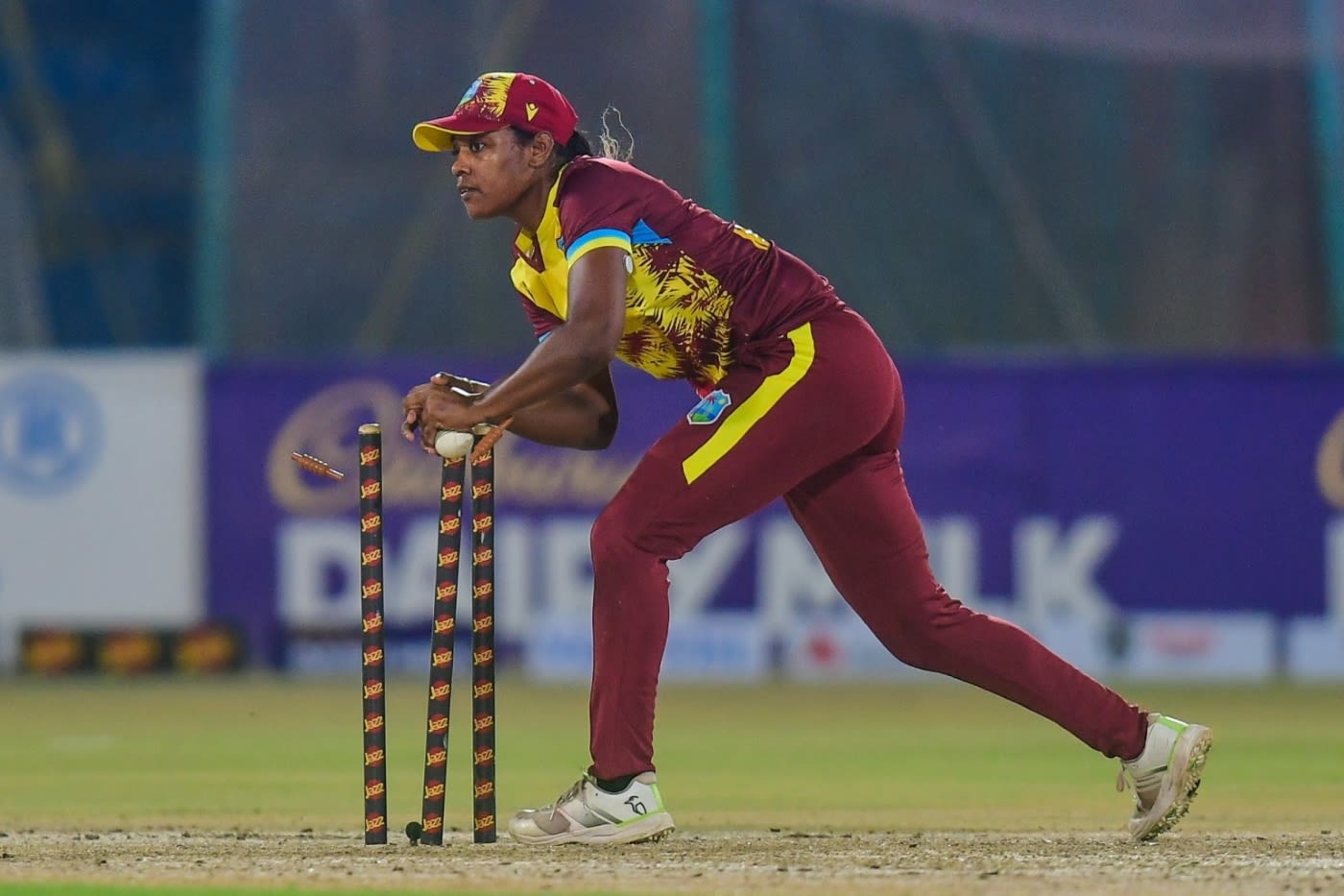 Hayley Matthews took three wickets and completed a run-out before scoring 58 in West Indies' chase