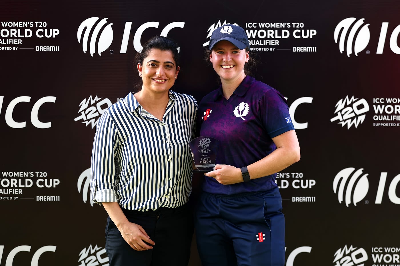Sana Mir presented Kathryn Bryce her Player of the Match award
