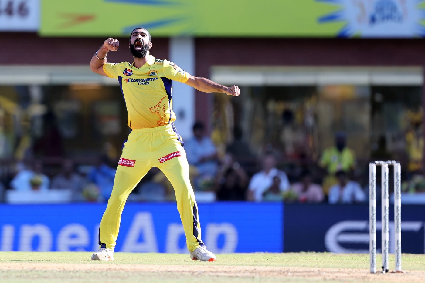 Simarjeet Singh exults after dismissing Jos Buttler