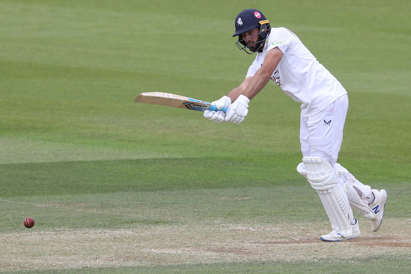 Jack Leaning clips into the leg side