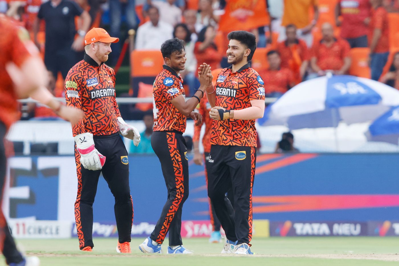 T Natarajan and Sanvir Singh combined to send back Atharva Taide