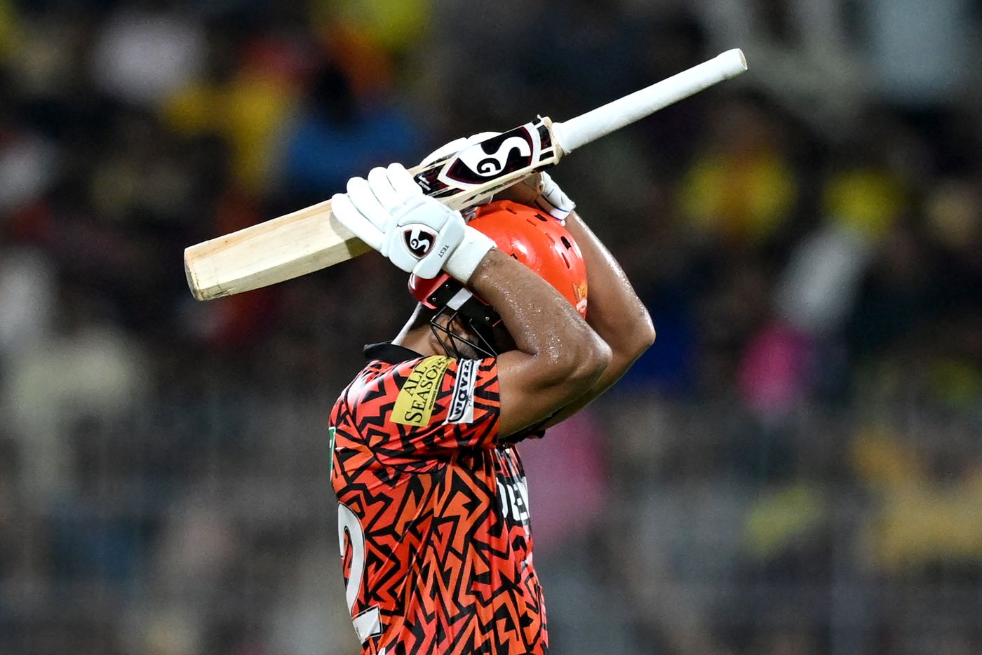 Rahul Tripathi reacts to being caught out