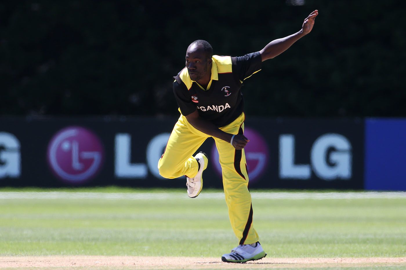 Frank Nsubuga bowls