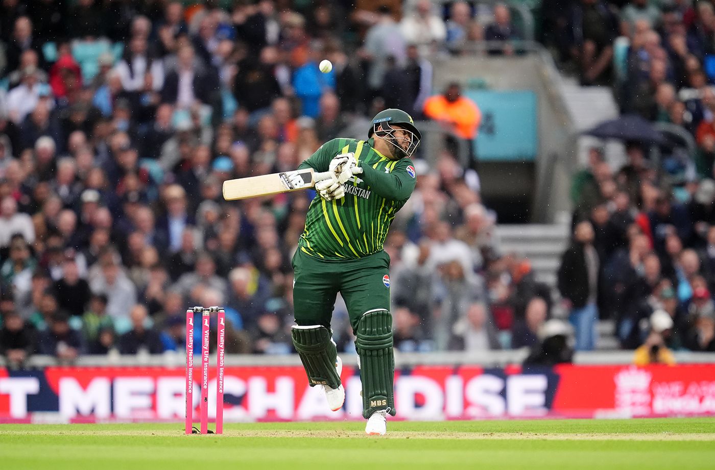 Azam Khan was bounced out by Mark Wood