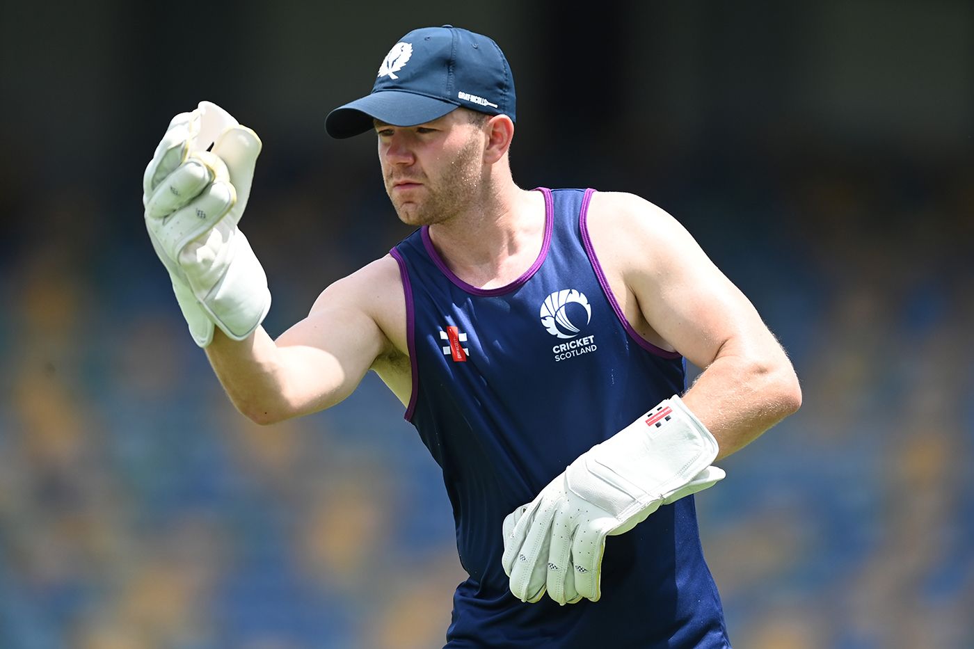 Matthew Cross gets a feel for the ball at Scotland training