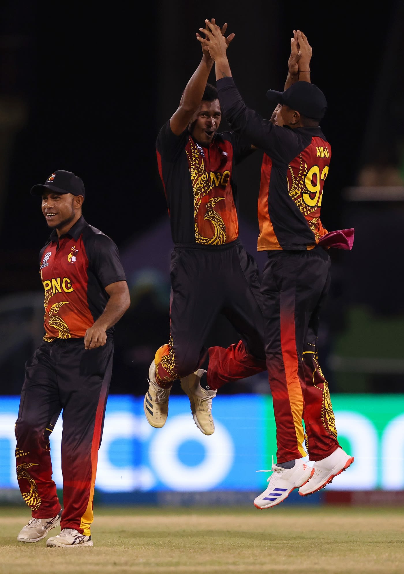Alei Nao celebrates a wicket
