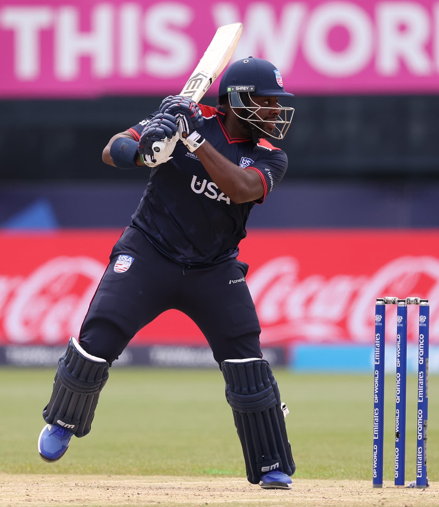 Steven Taylor did his bit to keep the USA innings going