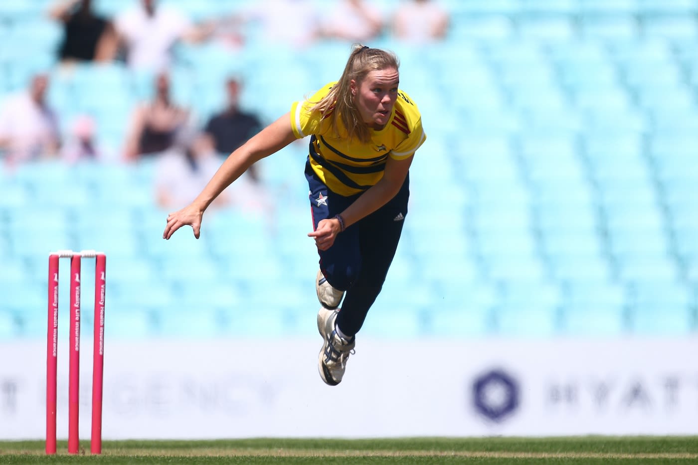 Alexa Stonehouse took 1 for 19 at the Kia Oval