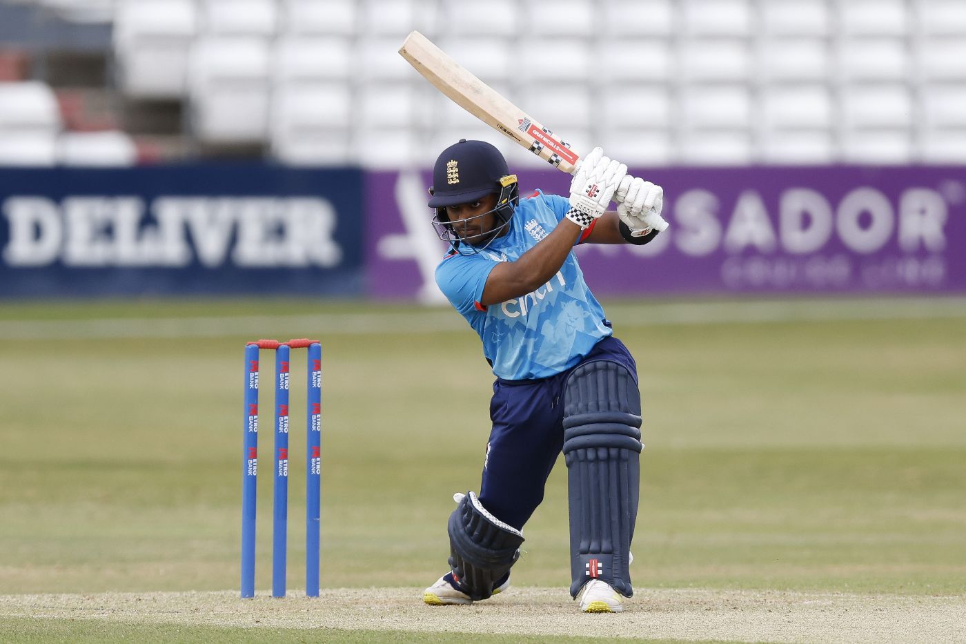Keshana Fonseka drives through the covers for England Under-19s