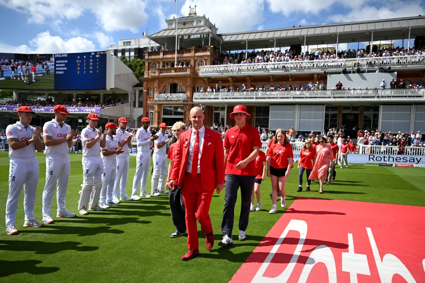 Andrew Strauss is welcomed onto the Lord's turf on Ruth Strauss Day