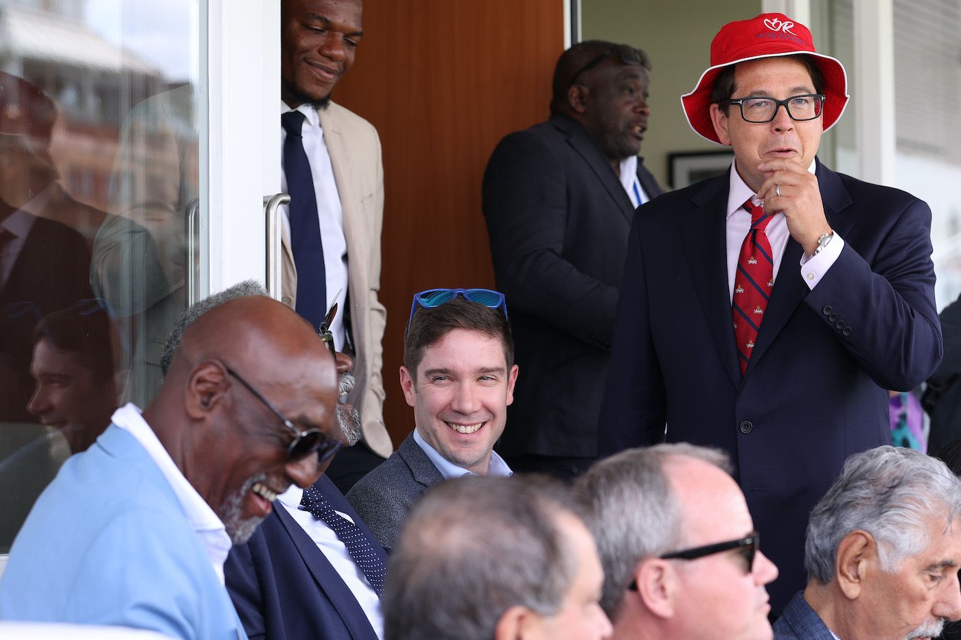 Comedian Michael McIntyre manages to make Viv Richards laugh