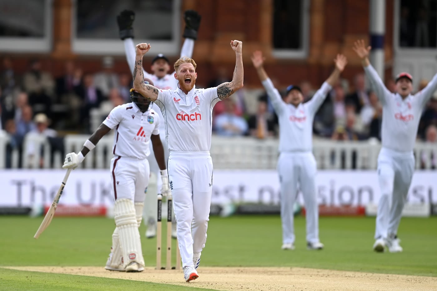 Ben Stokes had Kirk McKenzie pinned in front of the stumps