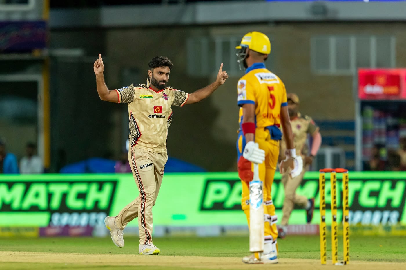 Abhishek Tanwar struck with his first ball to dismiss Shivam Singh