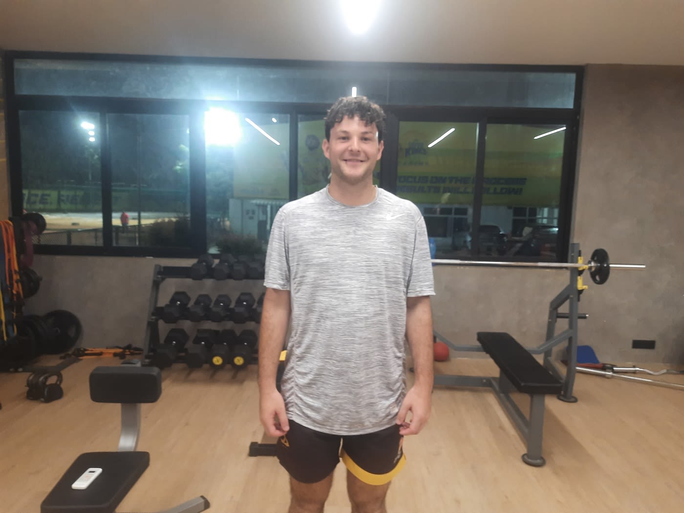 Jesse Tashkoff at the Super Kings Academy gym in Chennai