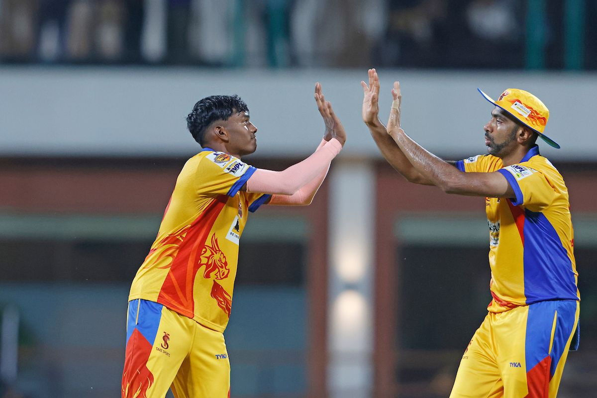 P Vignesh came away with figures of 4-0-8-2 in TNPL