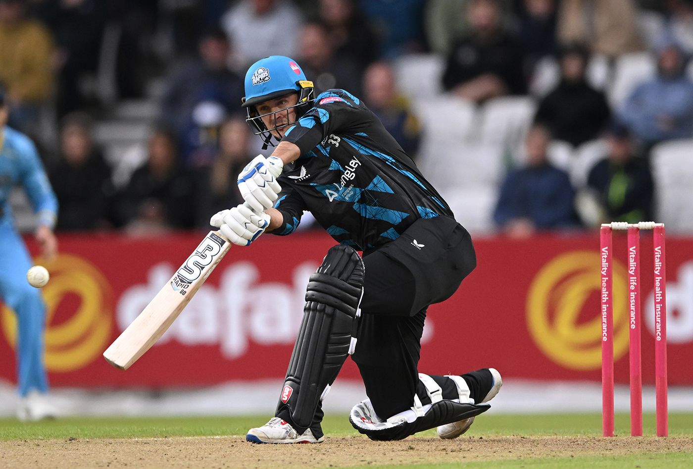 Gareth Roderick launches into a drive