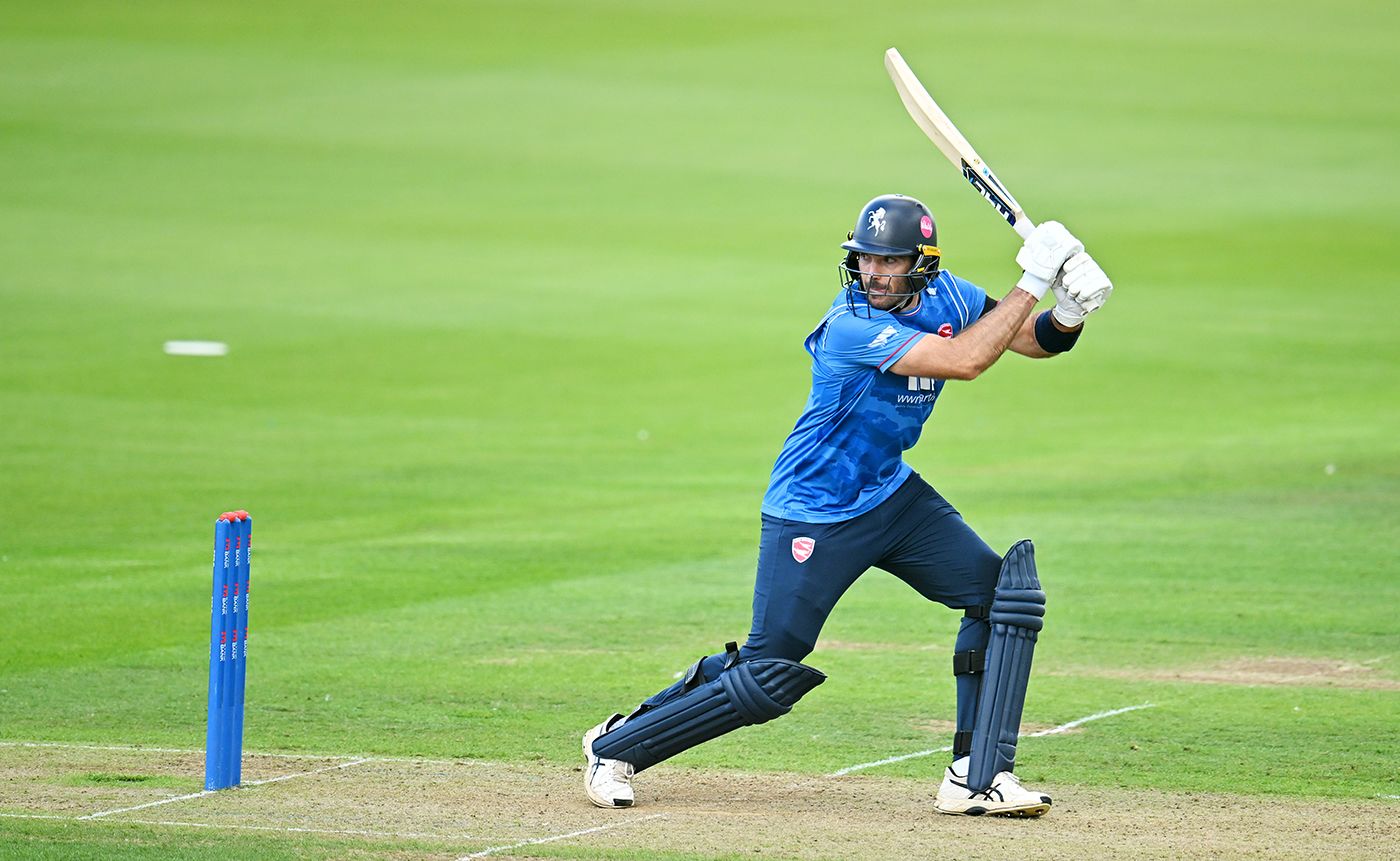 Grant Stewart flashes one away behind square